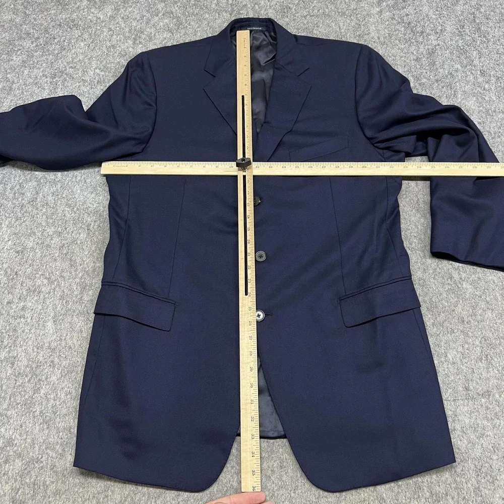 Ermenegildo Zegna Blazer Mens EU 58L Blue Wool Suit Jacket Trofeo Swiss FIT46L